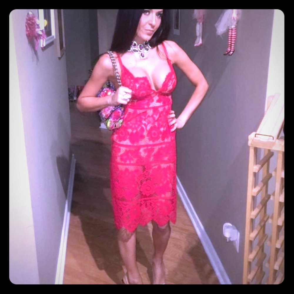 New condition worn once to event FL&L red lace SOLD!